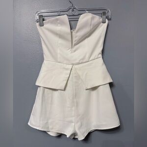 #5) Elegant White Strapless Jumpsuit